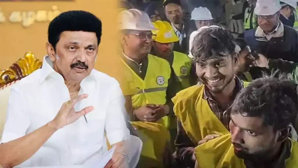 Tamil News Rescue of 41 workers who were trapped in a mining accident praise of Chief Minister M.K.Stalin