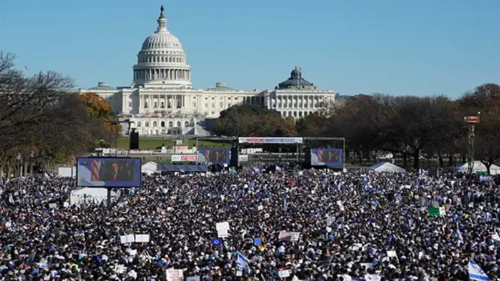Today World News 2.9 lakh Americans gathered in support of Israel and held a huge rally