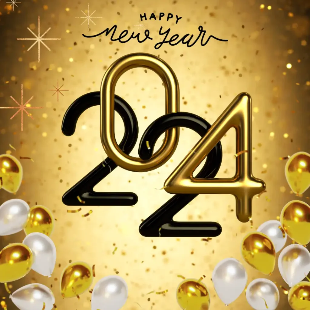 2024 New Year gold metal number