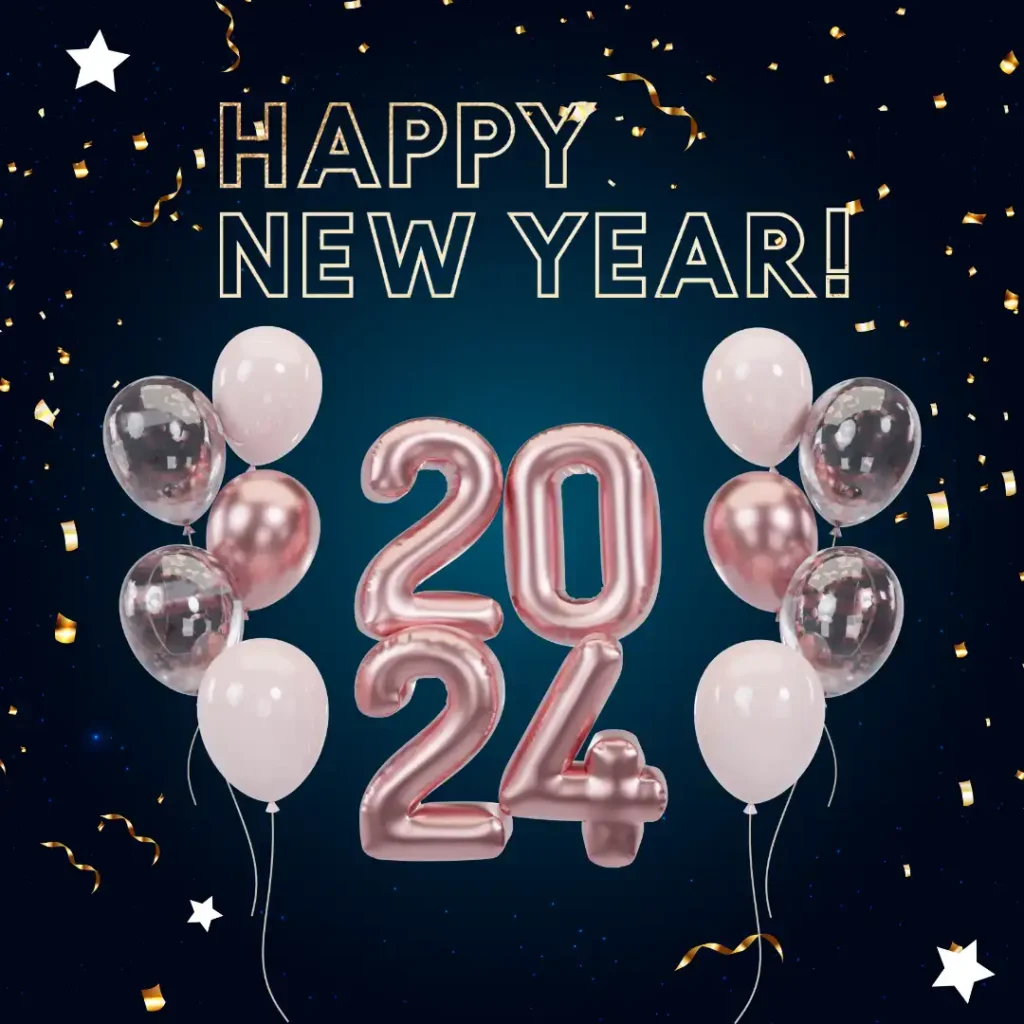 Happy New Year 2024 bink balloon Images