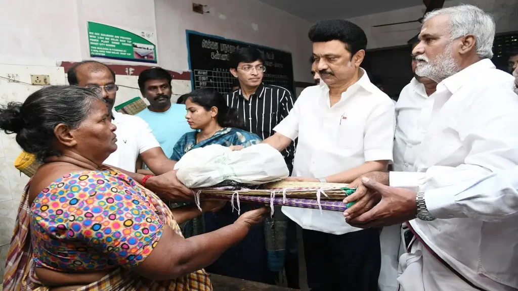 Today News Tamil Nadu Chief Minister M. K. Stalin donated his one month salary to the storm relief fund